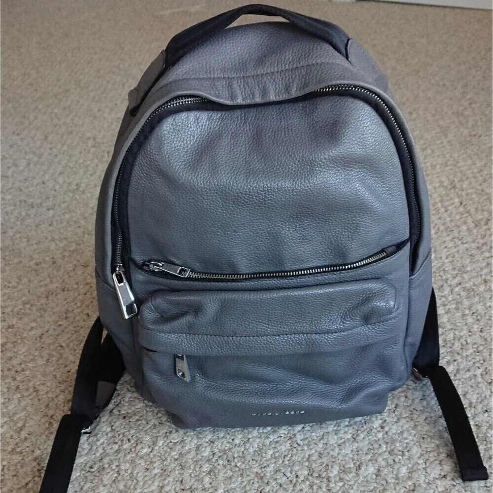 Marc Jacobs Gray Leather medium Varsity Backpack